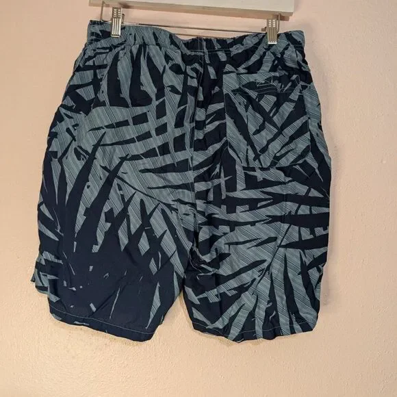 ⭐Columbia Men's Swim Shorts Blue Navy Palm Print Hidden Pocket Size Medium⭐ - Picture 7 of 12